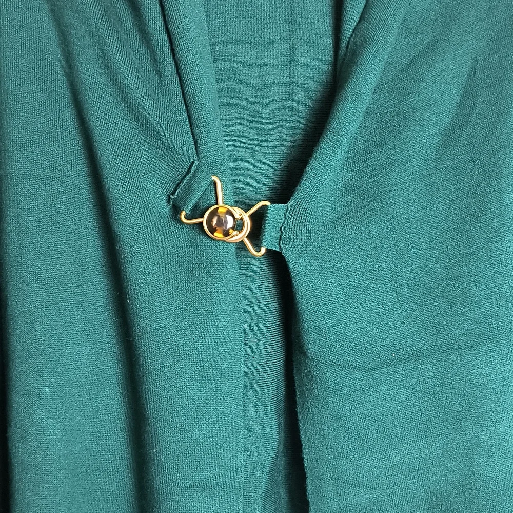 Statement Emerald Green Evening Cape Poncho One Size